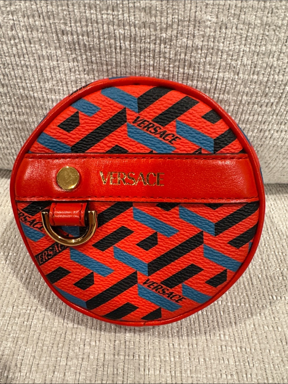 Versace Red Black Blue Geometric CROSSBODY OR BELT Pouch!!! NWOT